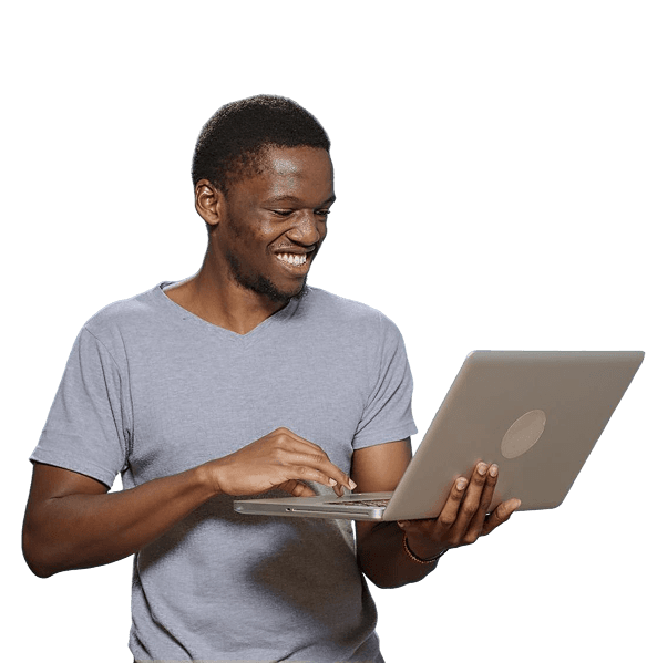 Man working on laptop